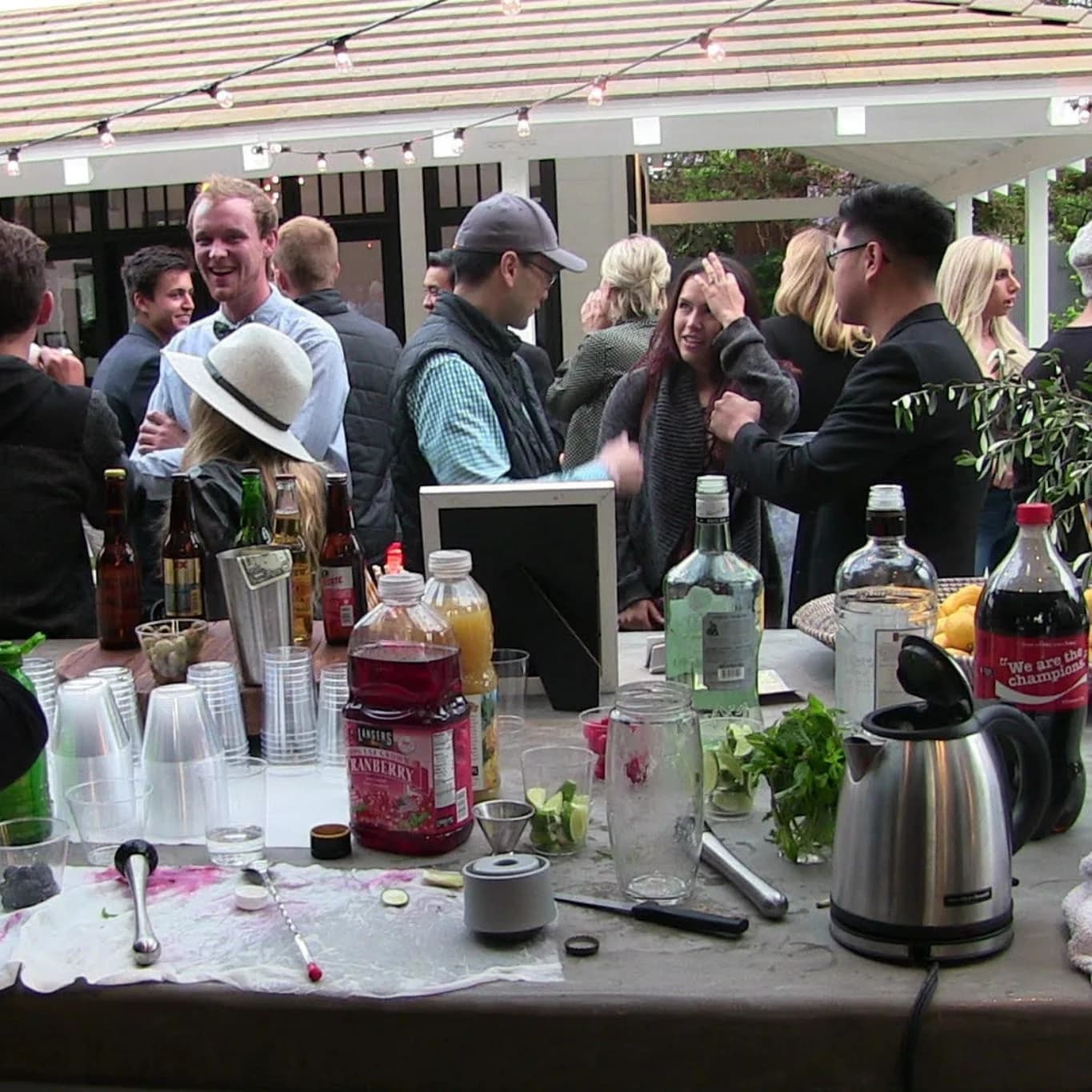 Outdoor patio party with SoCal Bartender bar service in Southern California